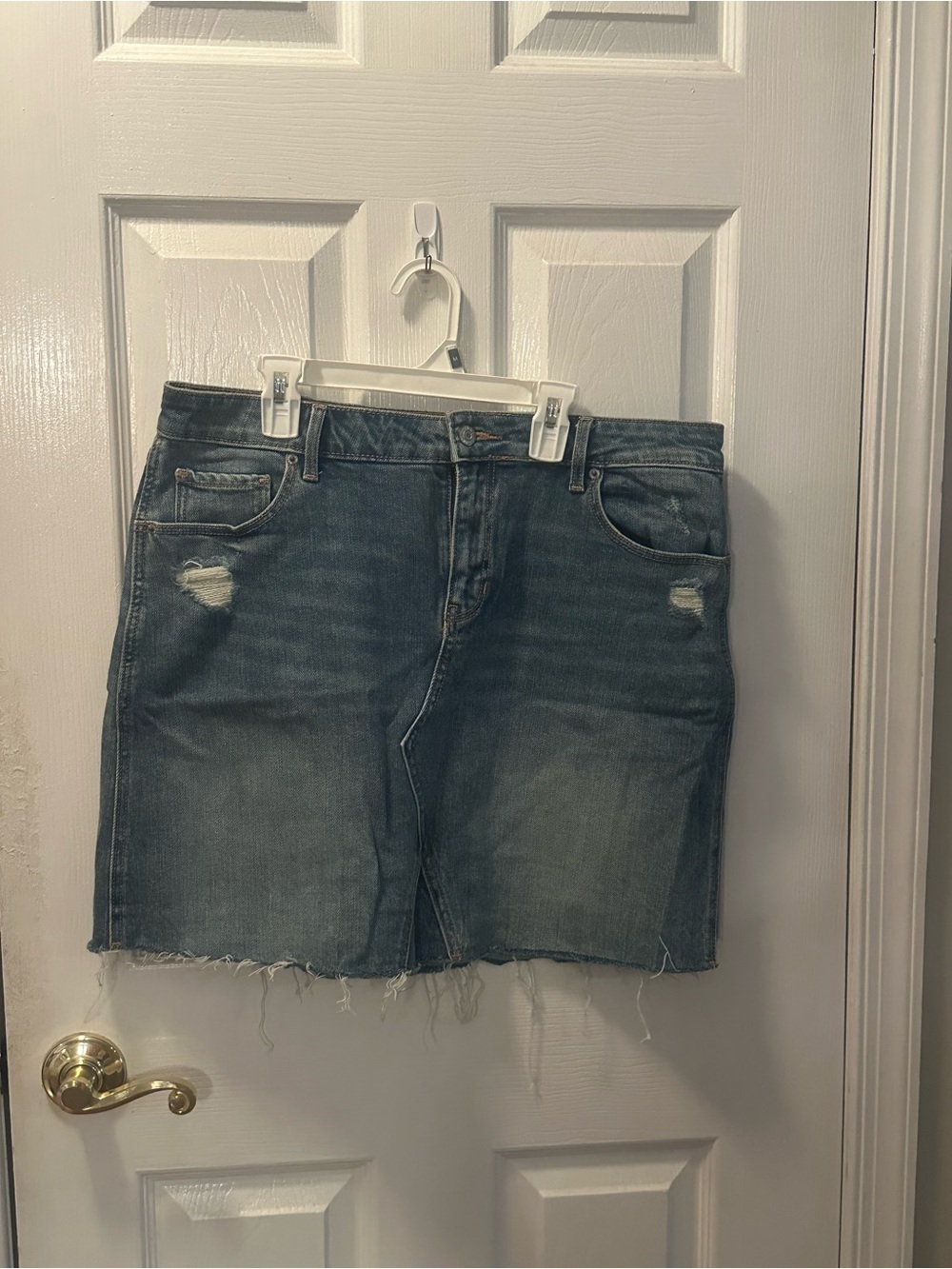 Old Navy Distressed Denim Mini Skirt - Blue Wash